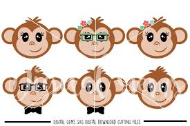 Download Monkey Face Svg Dxf Eps Png Files By Digital Gems Thehungryjpeg Com