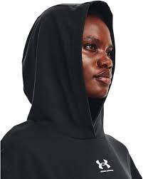 Under Armour Women's Rival Terry Short Sleeve Hoodie, (001) Black