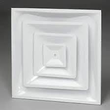 Steel perforated diffuser with face mounted deflectors for drop face ceilings. Drop Ceiling Hvac Supply Grille For T Bar Lay In 3 Coned 24 X 24 For 10 Vent Connection Heating Vents Amazon Com