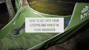 You can use a pad in a hammock, too, though it might not nestle neatly into the hammock's shape. How To Get Into Your Hammock With A Sleeping Bag Youtube