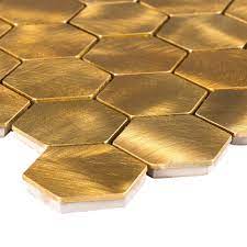 Einzigartiger golden tobacco marmor wand boden fließe breite 30 cm gold/gelb. Metallmosaikfliesen Gold Hexagon Glanzend Fur Die Wand 30 X 30 Cm Interio Deinetur De