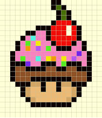 Champignon Mario Cupcake Perles Hama Repasser Pattern Pixel Art Champignon Grille Pixel Art Dessin Pixel