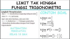 Contoh soal limit tak hingga trigonometri dan penyelesaiannya. Konsep Limit Tak Hingga Fungsi Trigonometri Youtube