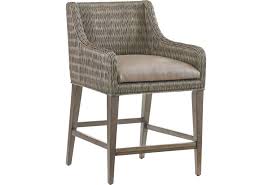 Style, a touch of texture, extra seating—our malibu woven collection does it all. Tommy Bahama Home Cypress Point Turner Woven Rattan Counter Stool With Gray Faux Leather Seat Wayside Furniture Bar Stools