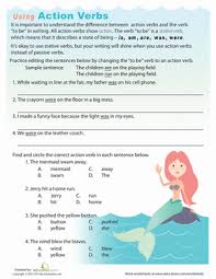 3rd grade learning games and activities. Action Verbs Worksheet Education Com