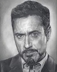 Drawing Print Of Robert Downey Jr As Tony Stark In Iron Man 3 Etsy In 2021 Portrait Portrait Drawing Pencil Drawings