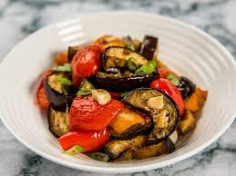 Roasted Eggplant And Bell Pepper Salad Recipe Stuffed Peppers Bell Pepper Salad Stuffed Bell Peppers