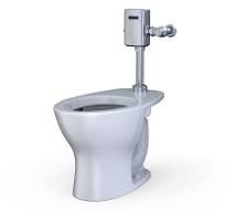 TOTO TORNADO FLUSH Commercial Flushometer Floor-Mounted Toilet, Elongated,  Cotton White, Vitreous China, CT725CU#01