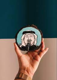 رسمة للفنان محمد عبده على قطعة خشب بوب ارت محمد عبده محمد عبده رسم popart rings for men artist mesh