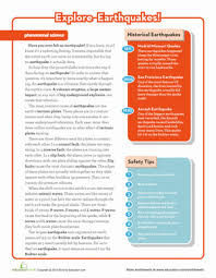 Earthquake Science Worksheet Education Com Weather Science Science Worksheets 6th Grade Science