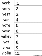 Pzazz · jazzy · buzzy · fuzzy · muzzy · bezzy · bizzy · fizzy . Alphabet Put The Words In Alphabetical Order Worksheets Enchantedlearning Com