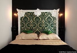 Fabriquer Une Tete De Lit Tete De Lit Papier Peint Lit En Angle Deco Chambre Parentale Moderne