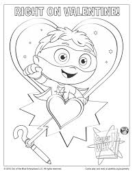 Printable valentines cards to color. Super Why Valentine S Day Coloring Page Kids Pbs Kids For Parents