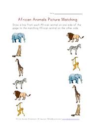 Add 4 legs below the oval, think about depth so don't make them identical. Picture Matching Worksheet African Animals Theme All Kids Network