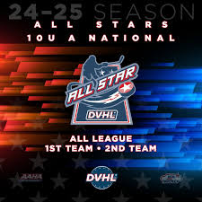 The Delaware Valley Hockey League (DVHL) has officially announced its  2024-25 10U A National All-Star selections, recognizing the standout  players from a highly competitive season. These All-League, 1st Team, and  2nd Team