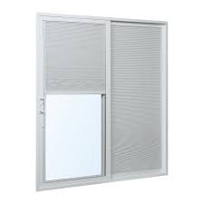 Reliabilt 70 75 In X 79 5 In Blinds Between The Glass Right Hand White Vinyl Sliding Patio Door Patio Doors Sliding Patio Doors Vinyl Sliding Patio Door