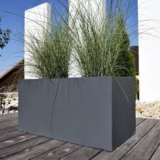 Bac A Plantes En Fibres De Verre Visio Couleur Gris Mat Grand Bac A Plantes Resistant Aux Intemperies Et Jardiniere Terrasse Deco Terrasse Idee Deco Jardin