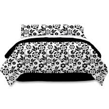 Black And White Floral Comforter Set Graphic Black And White King Bedding Set Bed Ensemble Floral Comforter Sets Comforter Sets