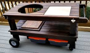 Standard Table Wood By Dana Diy Grill Table Kamado Grill Table Grill Table