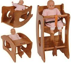 This Amish Baby Furniture 3 In 1 High Chair Rocking Horse Desk Is Amish Usa Made By Ohio Amish We Also Include Wood High Chairs Baby Furniture Rocking Horse