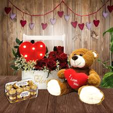Maybe you would like to learn more about one of these? Teddy Bear Plush Fresh Rose Flower Basket Love Chocolate Gift Box