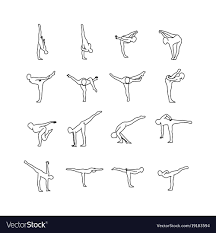 Yoga Poses Outline Sketch Vector Image On Vectorstock How To Draw Hands Outline Yoga Poses