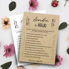 Arriba O Abajo Espanol Rustico Kraft Juego Despedida De Soltera Boda Juegos Para Fiestas Descarga Digital En 2020 Despedida De Soltera Juegos Boda Decoracion Despedida De Soltera