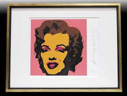 特別額装品/Sunday B ゴールデンマリリン 証明書付/ウォーホル/傷あり Sunday B Morning マリリン