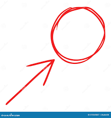 Arrow Pointing on a Red Circle. Stock Vector - Illustration of diagram,  drawn: 373345847