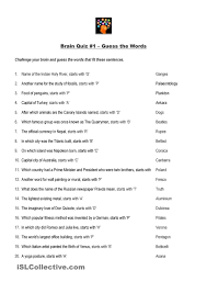 Don't ask questions that are too basic or common knowledge. Brain Quiz 1 Guess The Words Brain Quiz Guess The Word General Knowledge Quiz Questions