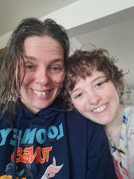 Wearing blue today for autism awareness whos with me. This is me and my  daughter who autistic
