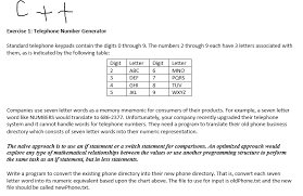 Convert a number to a word representation with numbers to words, numbers to usd currency and to: Solved Exercise 1 Telephone Number Generator Standard Te Chegg Com
