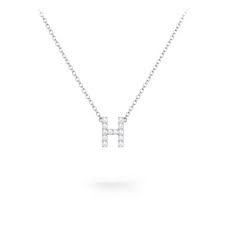 A trendy and timeless jewel that lets you burn those you love forever | shop now! Sterling Silver Pave H Initial Necklace With White Swarovski Zirconia Stones Jewlr