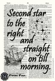 Second star to the right poster. Second Star To The Right And Straight On Till Morning Peter Pan Disney Quotes Peter Pan Quotes