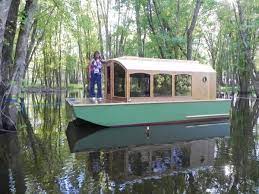 A Diy Micro Houseboat You Can Build Too With Tiny House Boat Plans House Boat Shanty Boat Wooden Boat Plans