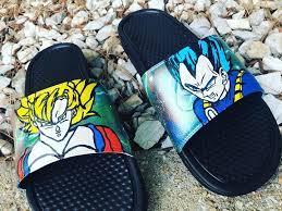Maybe you would like to learn more about one of these? Dragon Ball Z Benassi Slides By Salonesbestcustomz Custom Sneakers Nike Benassi Trending Shoes