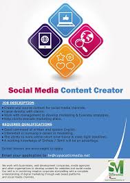 Page 1 of 3,578 jobs. Social Media Content Creator