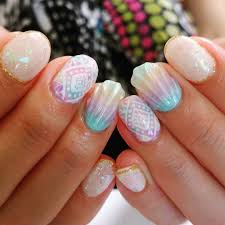 Mermaid Shell Nails The Latest Nail Art Trend Making Waves Wave Nails Nail Art Latest Nail Art