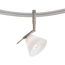 120 volt flexible track lighting starter kit comes in a contemporary style with a brushed steel finish. George Kovacs Brushed Nickel 5 Light Flexible Track Kit 78337 Lamps Plus