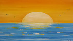 Texture blue ocean photograph rug. How To Painting A Sunset Seascape In Acrylic Narrated Time Lapse Youtube