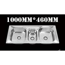 The bowl on one side of the sink can be used for soaking baking pans or drying the dishes, while the bowl on the other side of the sink can be for general purposes. 7906p Stainless Steel Triple Bowl Kitchen Sink Sink Dapur 3 Lubang Shopee Malaysia