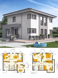 Einfamilienhaus Architektur Modern Mit Walmdach Und Putz Fassade Grau Wei 223 Stadtvilla Bauen Grundriss Ideen Fertighau Baustil Architektur Putz Fassade