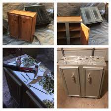 Be careful to not splinter the paneling; Turn An Old Kitchen Cabinet In To A Side Table Nightstand Entry Table I Picked Up Two Cabinets From Diy Furniture Easy Recycled Kitchen Old Kitchen Cabinets