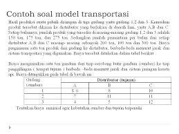 Contoh soal metode vam dan penyelesaiannya. Pertemuan 6 Transportasi Ppt Download