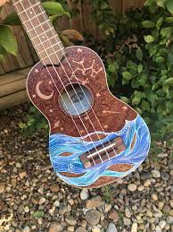 In The Night Garden Zodiac Star Sign Hand Painted Ukuleles Etsy Ukulele Art Painted Guitar Ukulele Design