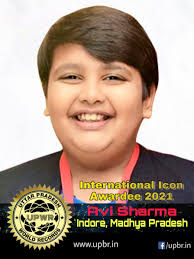 Congratulations !! Avi Sharma of Indore, Madhya Pradesh for Being Youngest  News Anchor, and Multiple Records 💐💐 International Icon Awards 2021 💐💐