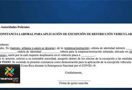 Formato de carta para la restricción sanitaria. Esto Es Lo Que Tiene Que Traer La Nueva Carta Para Evitar Que Le Hagan Multa Por Restriccion Vehicular Sanitaria Teletica
