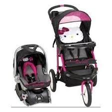 Hello Kitty Jogging Stroller With The Car Set Pram So Cute Baby Car Seats Stroller Car Seat And Stroller