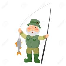 Le Vieil Homme Pêcheur. Clip Art Libres De Droits , Vecteurs Et Illustration. Image 91522835.