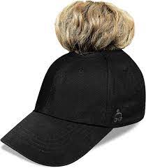 Amazon Com Straight Up Messy Bun Hat High Ponytail Baseball Cap Smart Top Opening Black Clothing